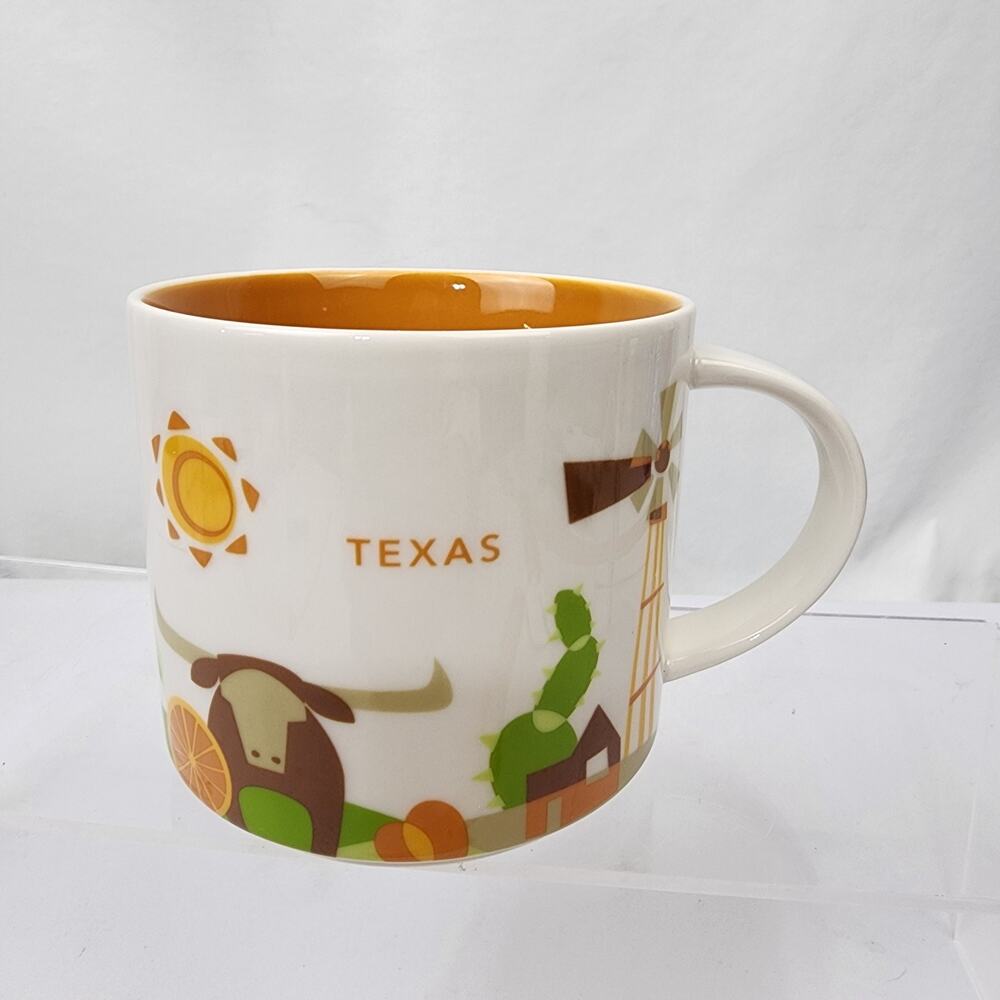 Starbucks You Are Here Texas Mug Cup Longhorns Cactus Oil Well 15oz 2017